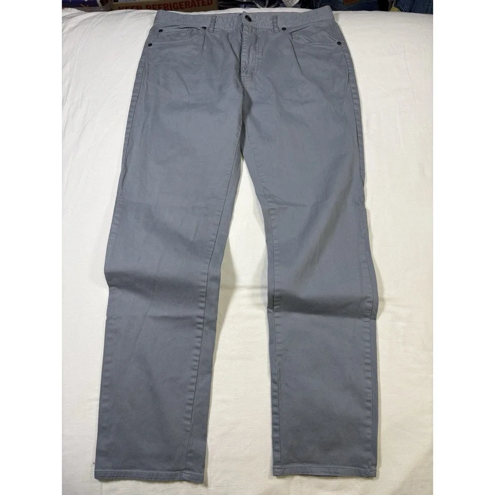 johnnie-O Sawyer Stretch Chino Pants Mens 34x32 Grey Cloudbreak JMPA1330